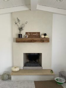 Interior Fireplace with New Stucco